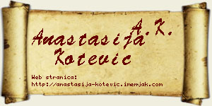 Anastasija Kotević vizit kartica